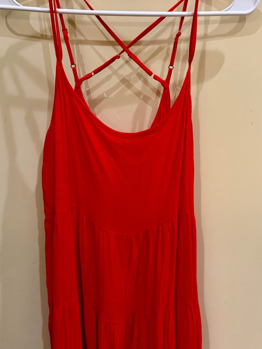 Staccato Red Maxi Dress with Crisscross Straps